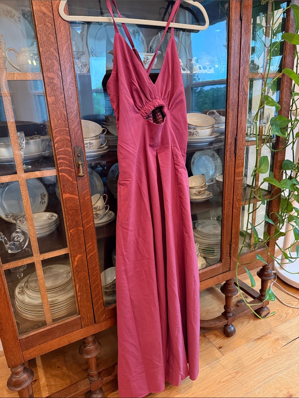 Women’s Sleeveless Cutout Maxi Dress in Rose
